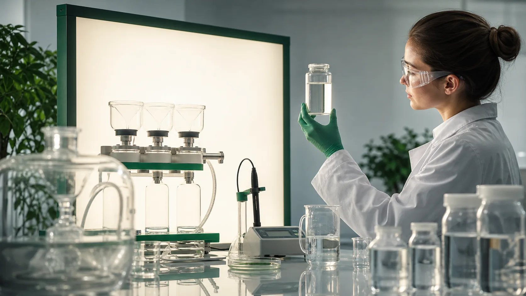 Sterile-water filtration and clarity quality-control testing